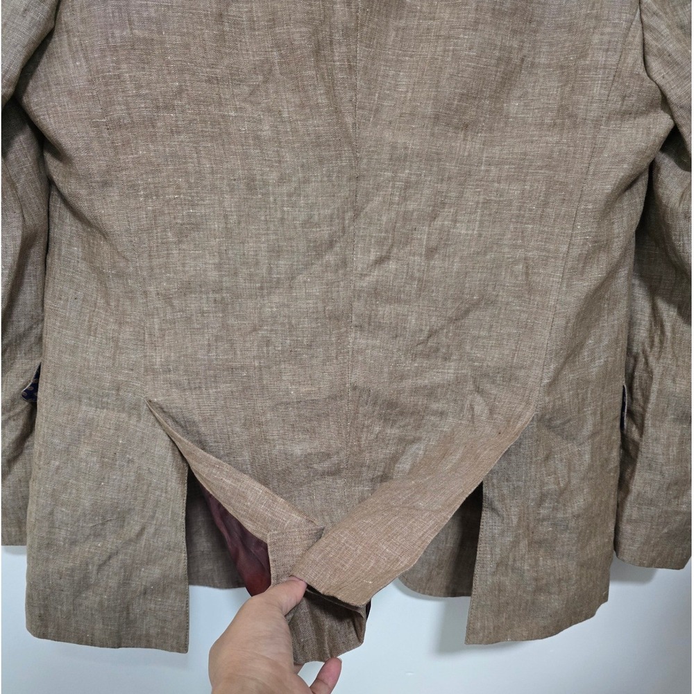 Marc Martin New York 100% Linen Blazer Mens 42R Tan Natural Fibers Preppy Resort - Picture 5 of 15